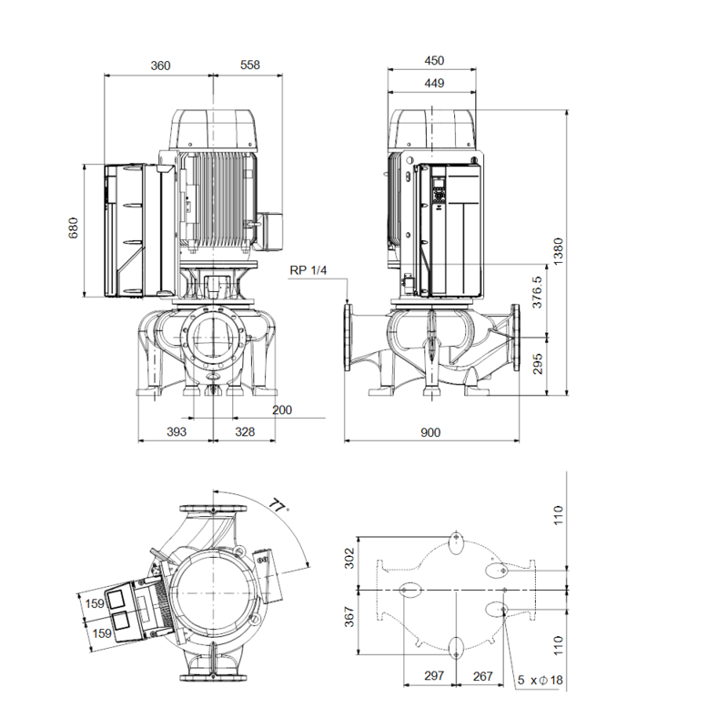 Насос Grundfos TPE 200-270/4 NC-A-F-A-BAQE-TX3 (арт. 99473595)