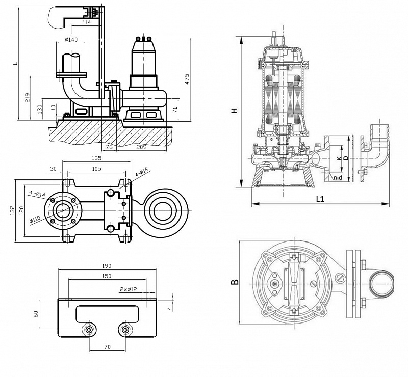 Погружной насос с режущим механизмом Native NSPG CF50/230-0.75/S (арт. 3601251)
