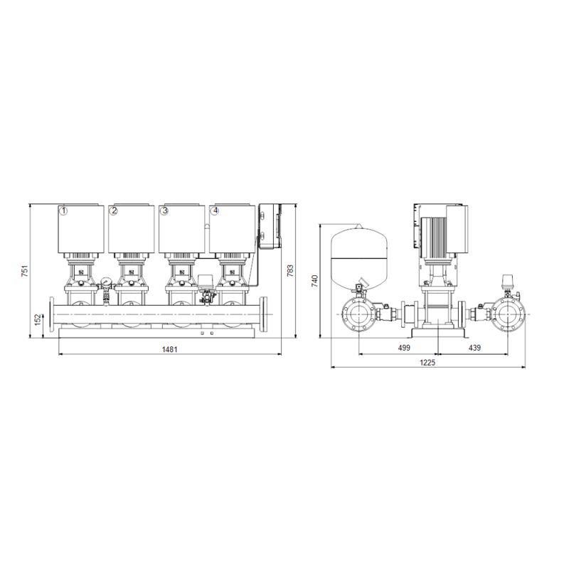 Насосная станция Grundfos HYDRO MULTI-E 4 CRE20-01 (арт. 98486765)