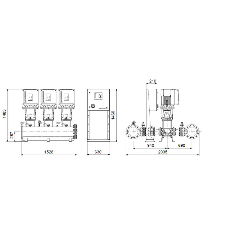 Насосная станция Grundfos HYDRO MPC-E 3 CRE95-2-1 (арт. 99525627)