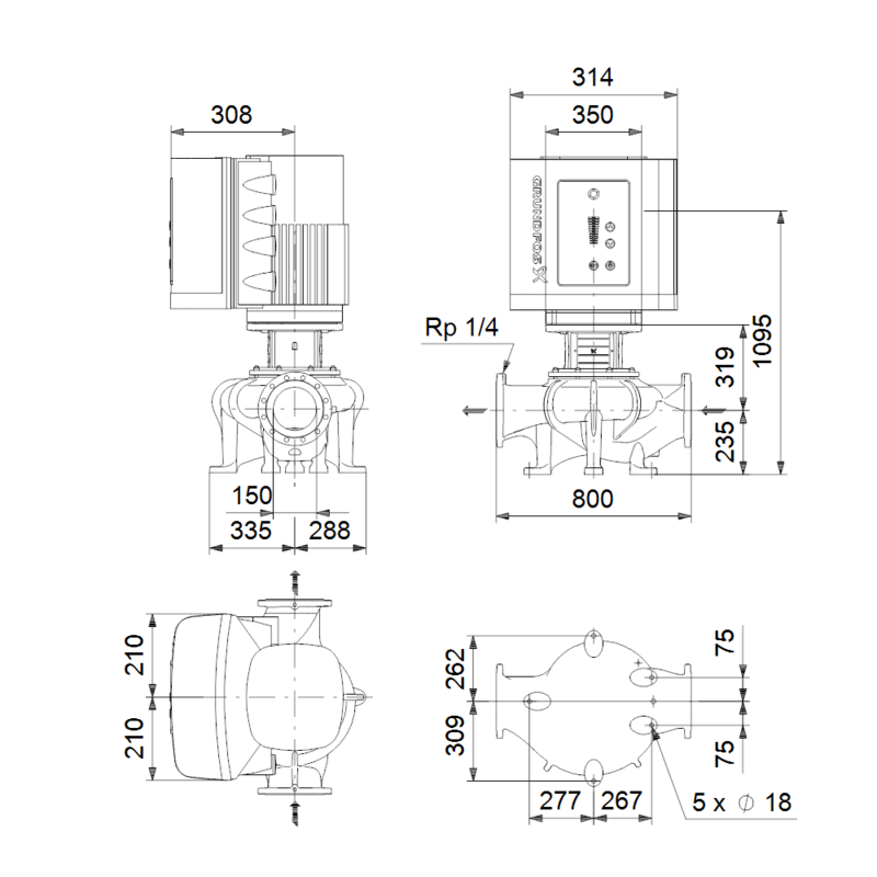 Насос Grundfos TPE 150-260/4 A-F-A-BQQE (арт. 96306287)