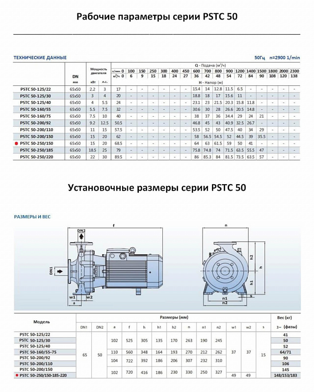 Моноблочный фланцевый насос Purity PSTC 50-250/150 (N) (арт. 100588217)