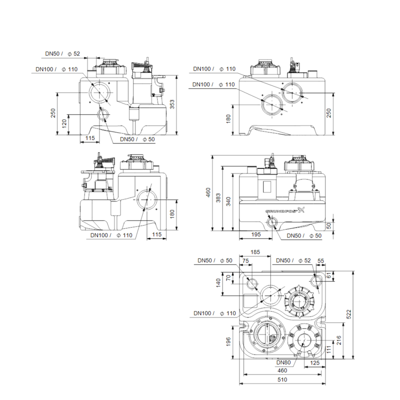 Насосная станция Grundfos MULTILIFT MSS.11.1.2 (арт. 97901037)