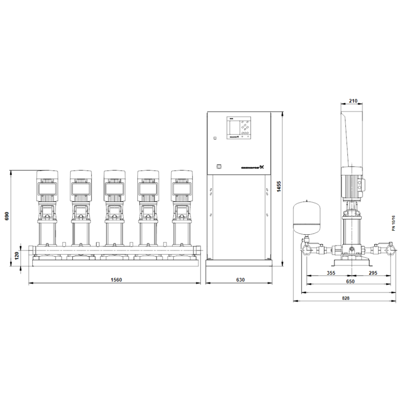 Насосная станция Grundfos HYDRO MPC-S 5 CR 3-10 (арт. 95044682)
