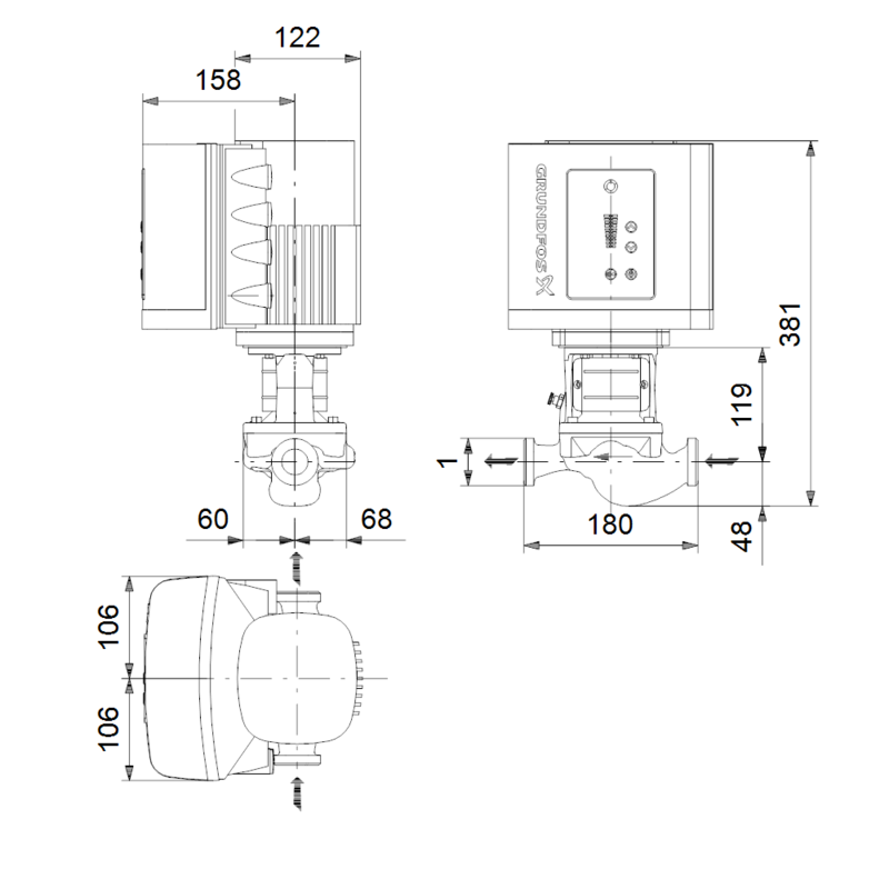 Насос Grundfos TPE 25-90/2 A-O-A-BQBE (арт. 99221949)