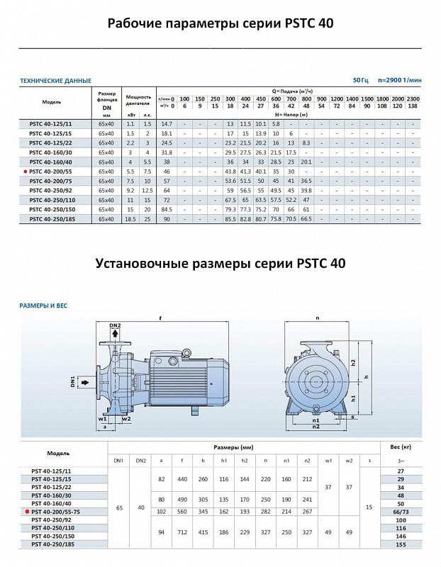Моноблочный фланцевый насос Purity PSTC 40-200/55 (N) (арт. 100588142)