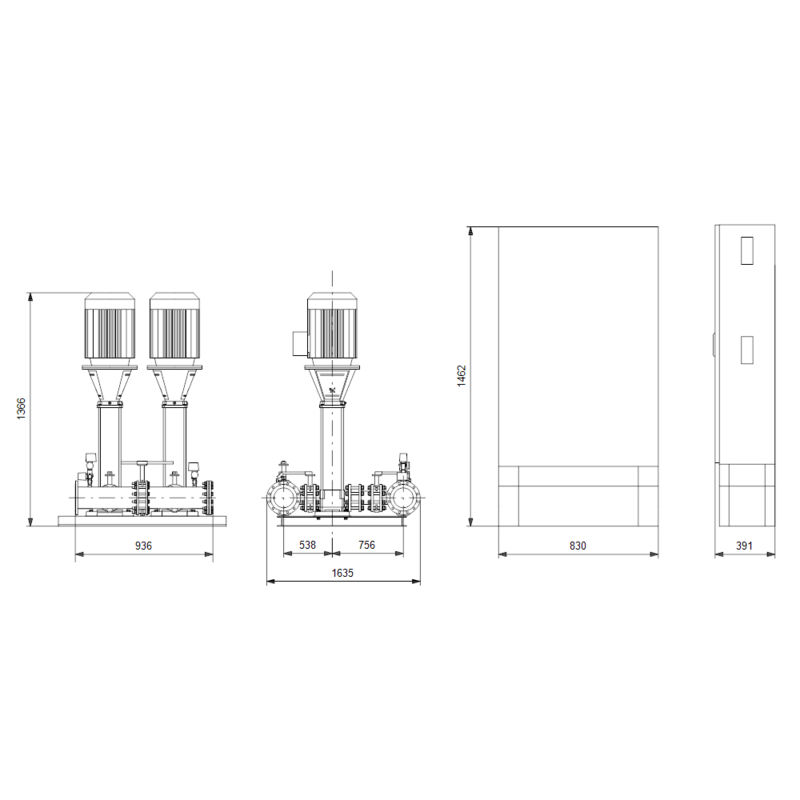 Насосная станция Grundfos HYDRO MX 1/1 CR95-2-2 (арт. 99575593)