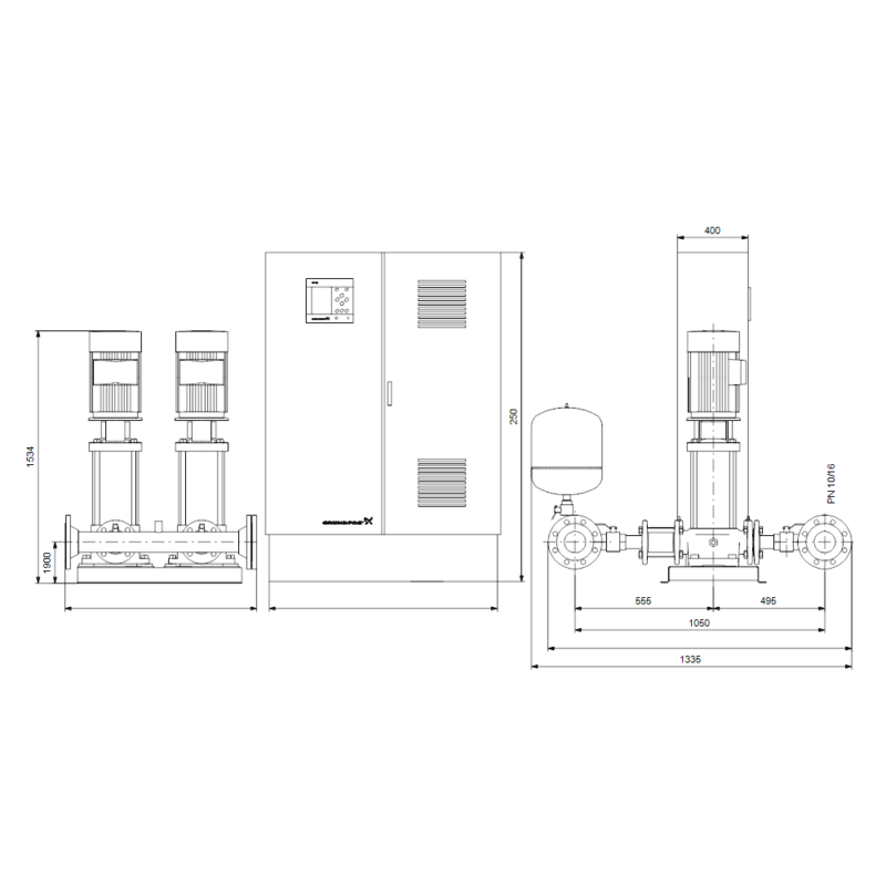 Насосная станция Grundfos HYDRO MPC-F 2CR64-4-2 (арт. 97520742)