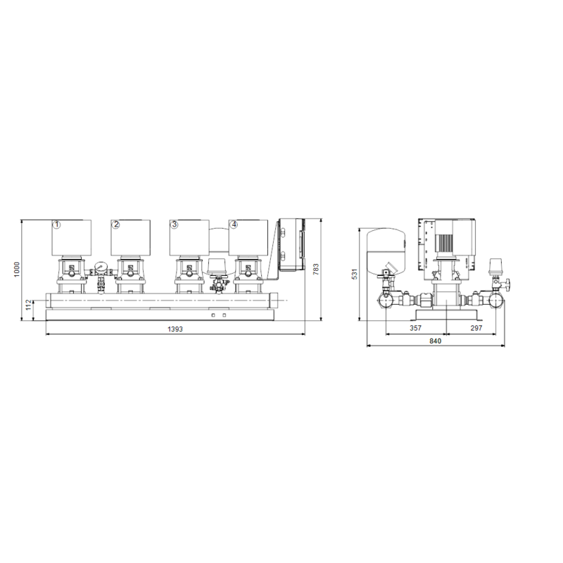 Насосная станция Grundfos HYDRO MULTI-E 4 CRE5-14 (арт. 99132423)