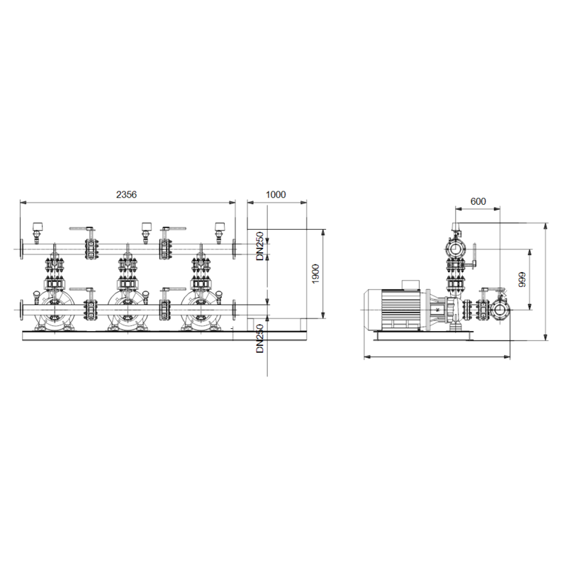 Насосная станция Grundfos HYDRO MX 2/1 NB 80-250/234 (арт. 98783401)