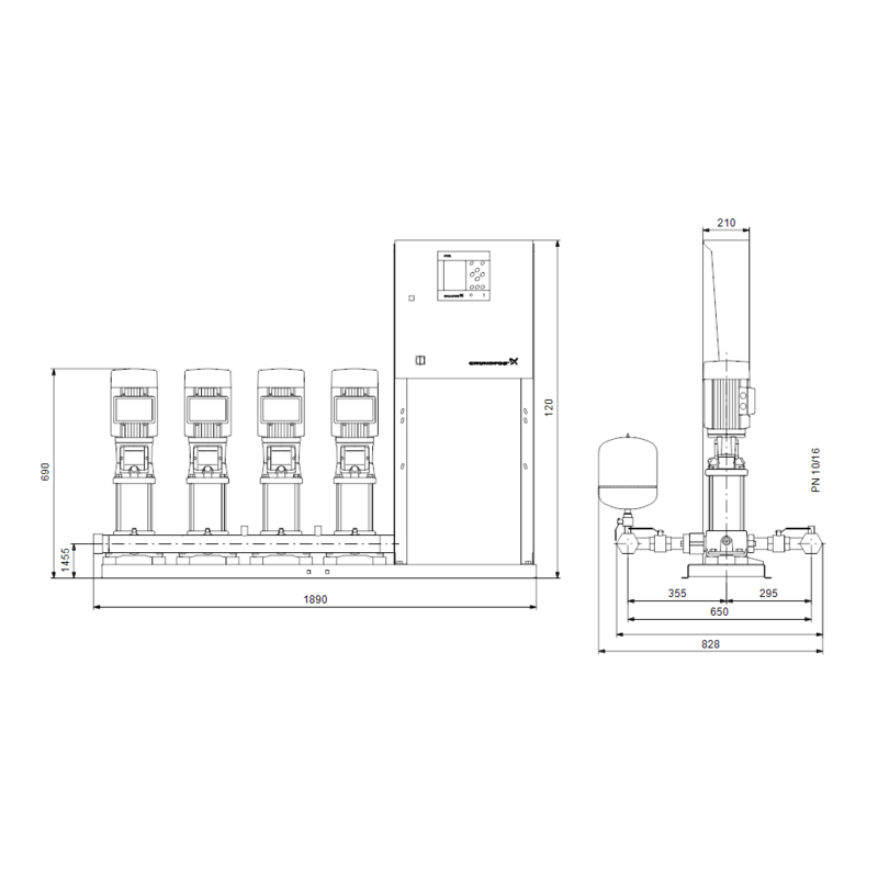Насосная станция Grundfos HYDRO MPC-S 4 CR 3-10 (арт. 95044676)