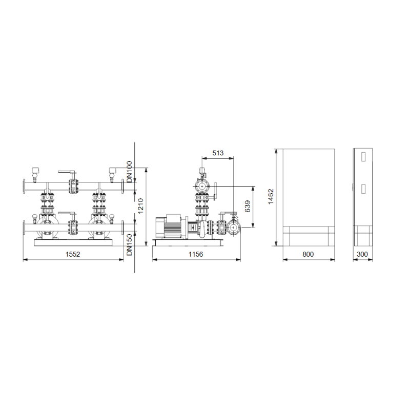 Насосная станция Grundfos HYDRO MX 1/1 NB80-160/151 (арт. 98592555)