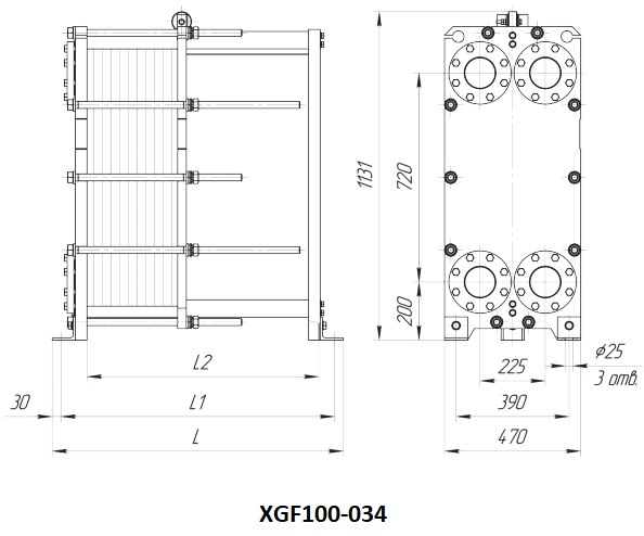 Пластинчатый теплообменник Ридан XGF100-034