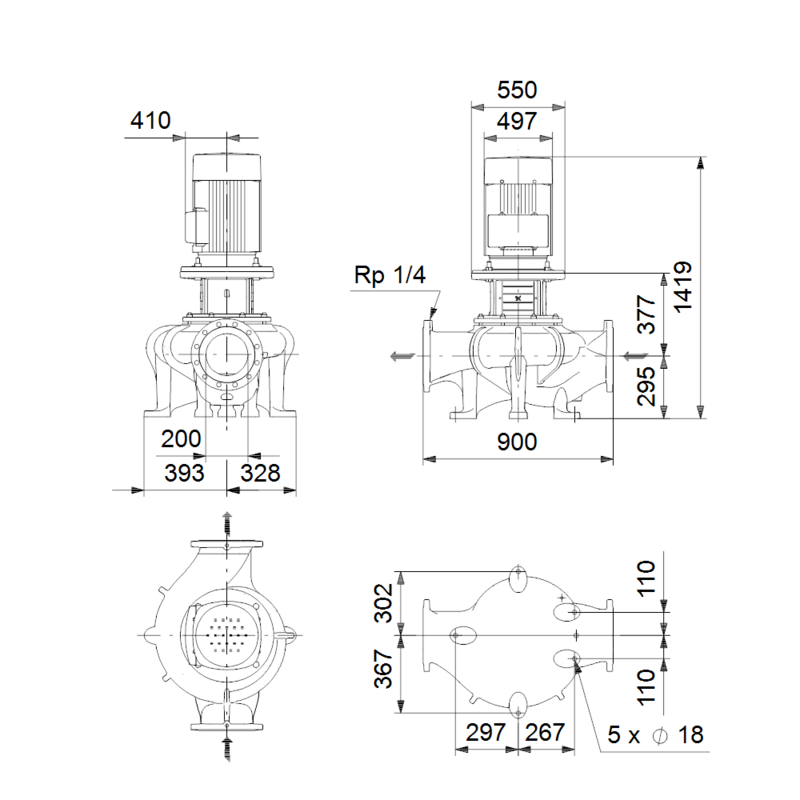 Насос Grundfos TP 200-320/4 A-F-A-BAQE (арт. 96306007)