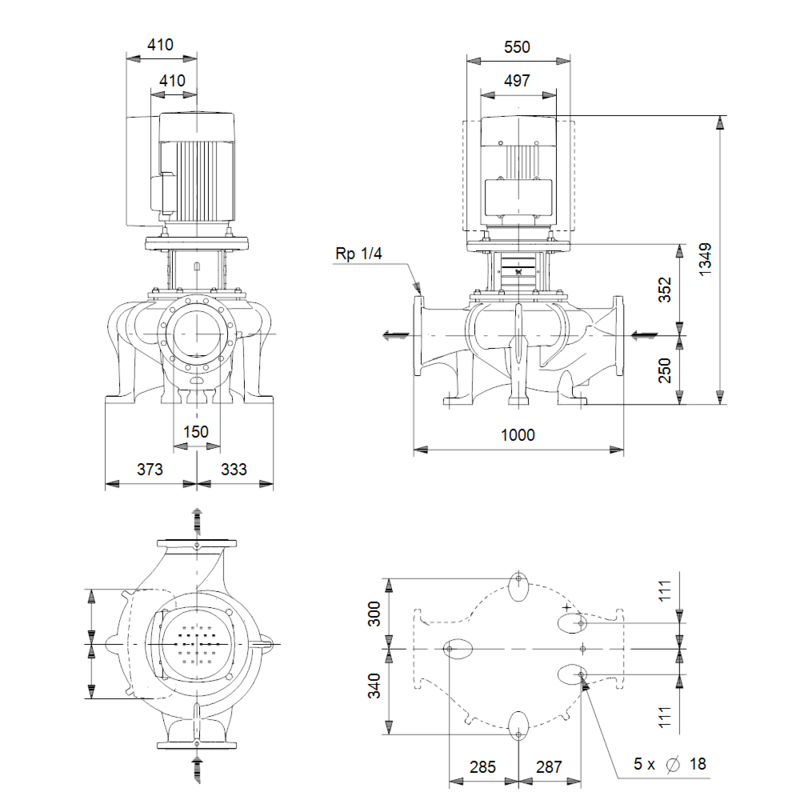 Насос Grundfos TP 150-520/4 A3-F-Y-DAQF (арт. 98736641)