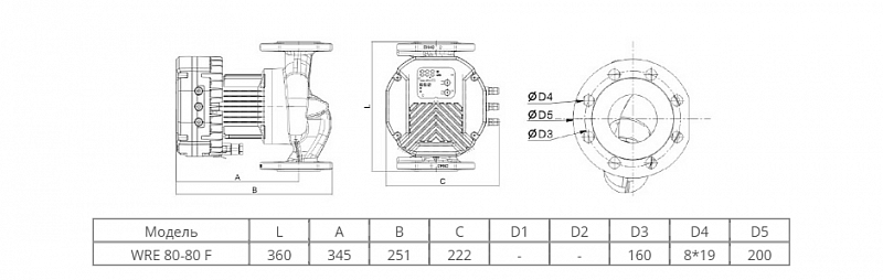 Циркуляционный насос Wellmix WRE 80-80F (арт. 16109996)