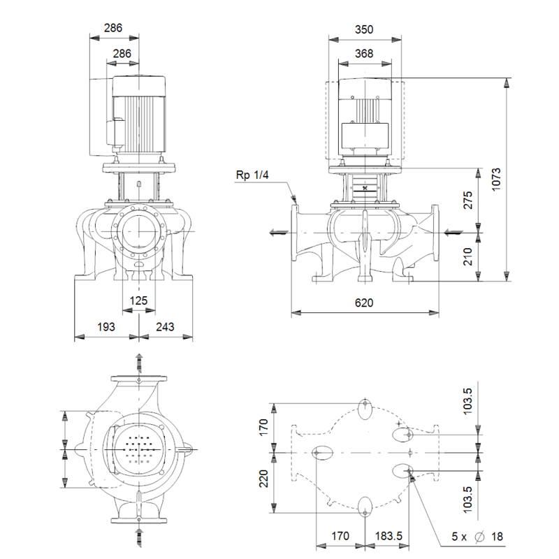 Насос Grundfos TP 125-310/2 A-F-A-BAQE (арт. 99128263)
