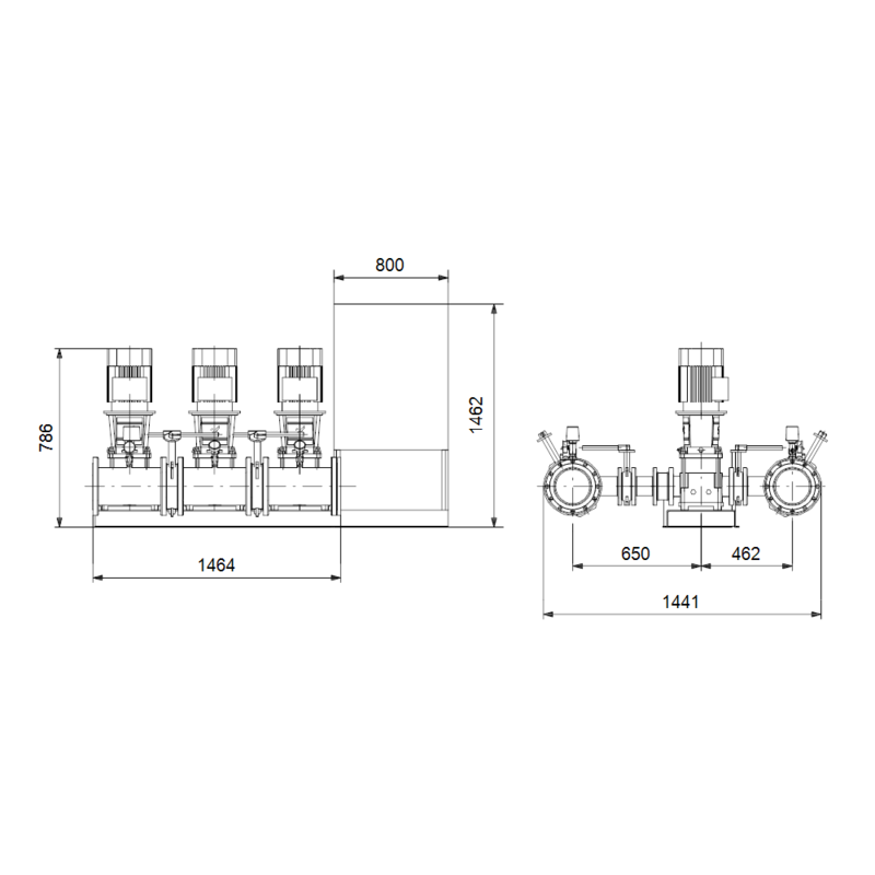 Насосная станция Grundfos HYDRO MX 2/1 3CR32-1-1 (арт. 98783332)