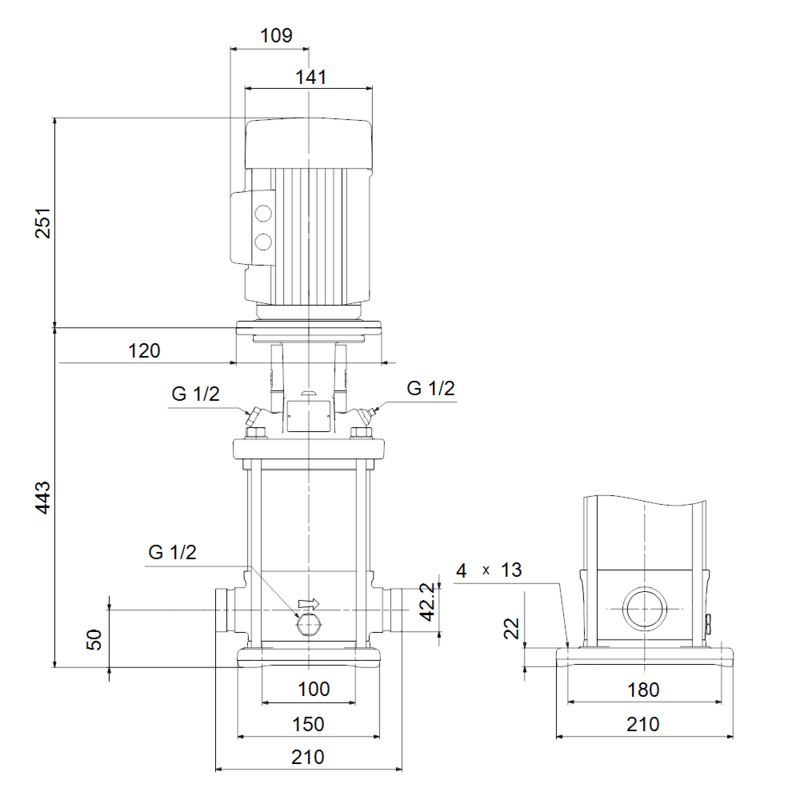 Насос Grundfos CRN 3-13 A-P-A-E-HQQE (арт. 96516905)