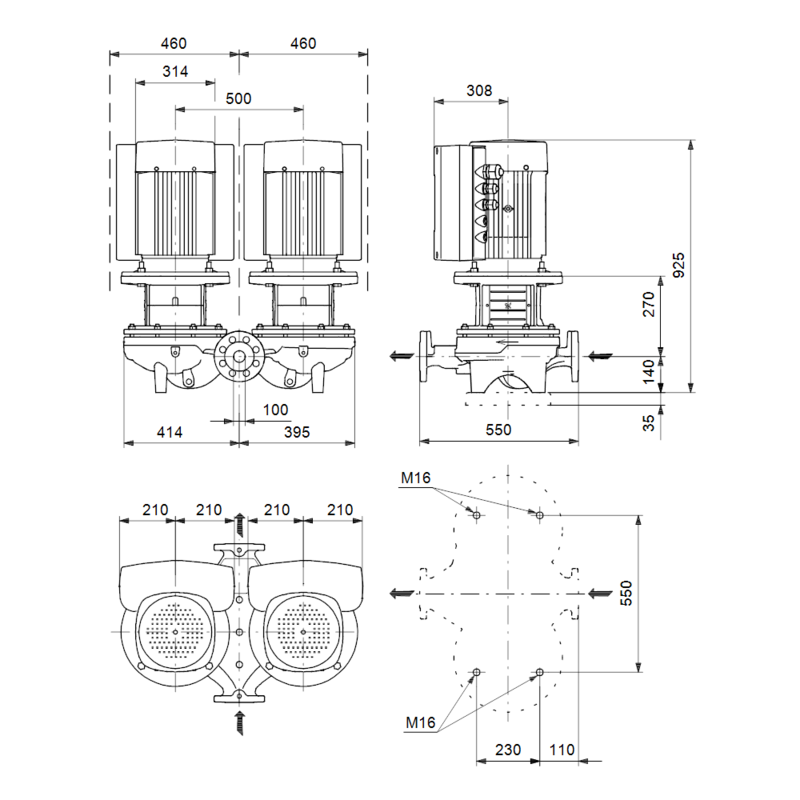 Насос Grundfos TPED 100-360/2 A-F-A-BAQE (арт. 96110333)