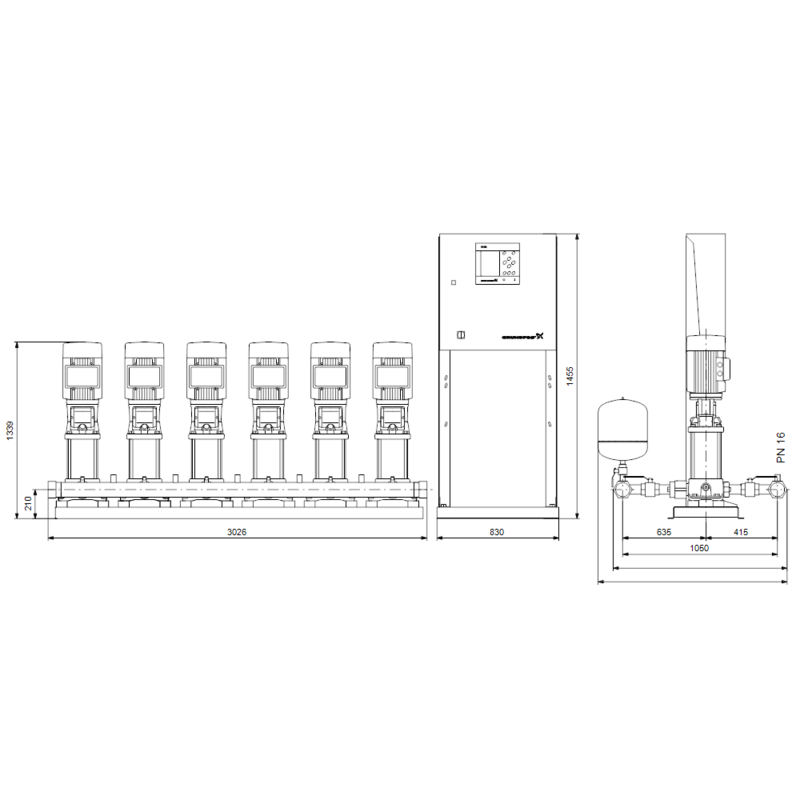 Насосная станция Grundfos HYDRO MPC-E 6 CRE64-2-1 50/60HZ RUS (арт. 98439537)