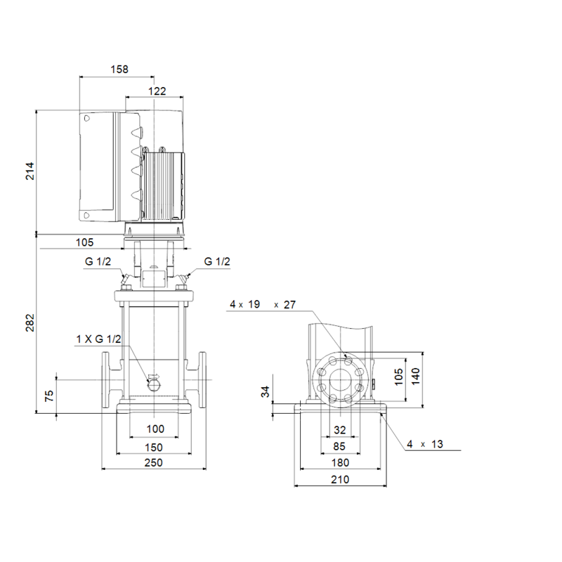 Насос Grundfos CRNE 5-2 N-FGJ-A-E-HQQE (арт. 98390170)