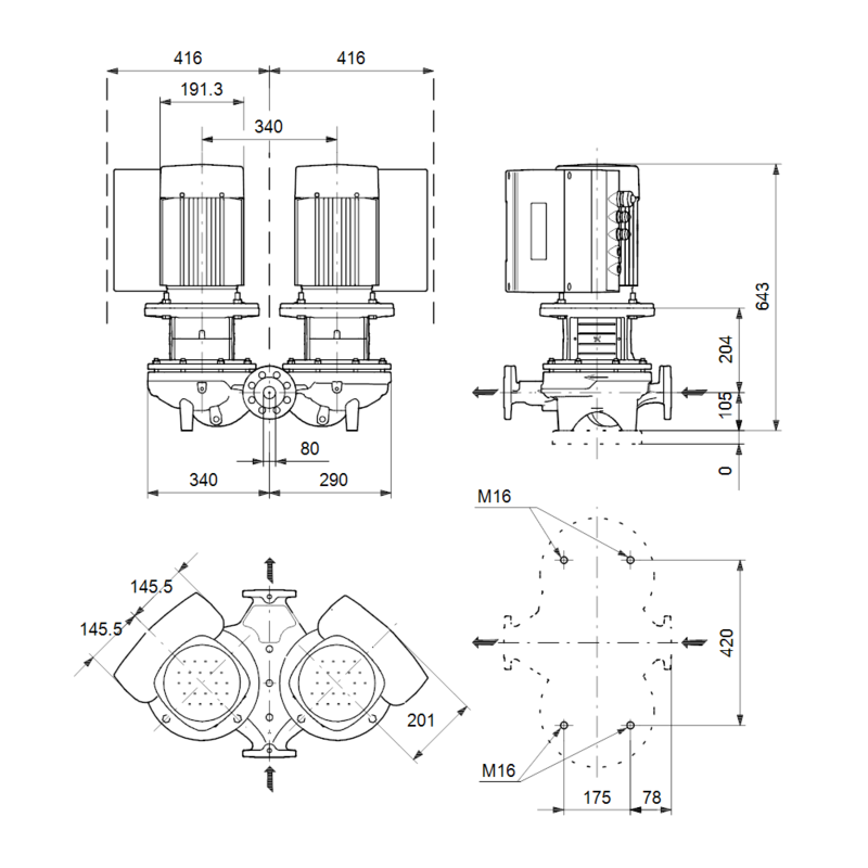 Насос Grundfos TPED 80-210/2-S A-F-A-BAQE (арт. 99114730)