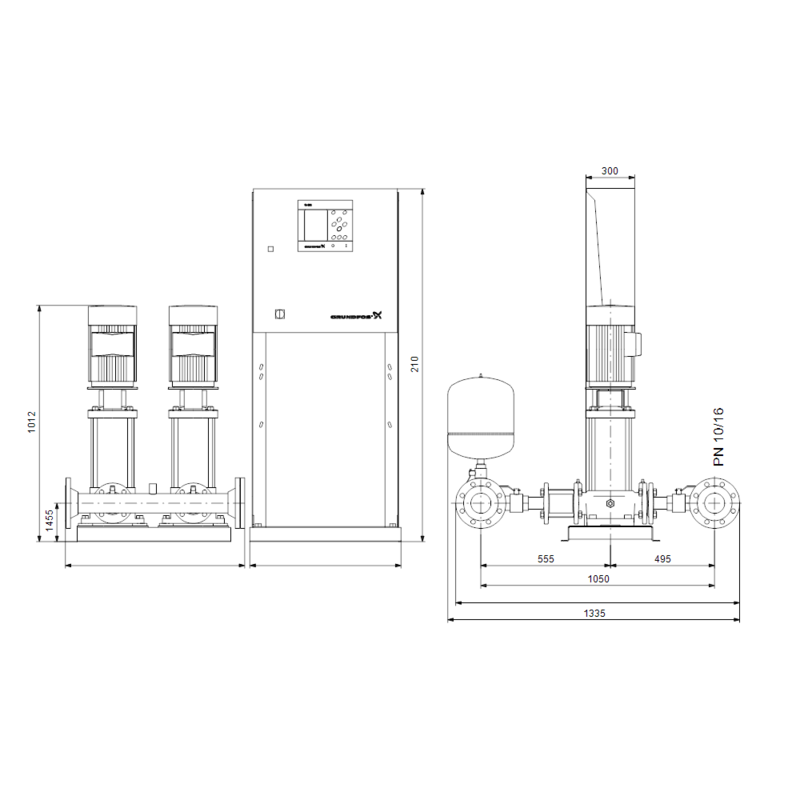 Насосная станция Grundfos HYDRO MPC-F 2CR64-1 (арт. 97520738)