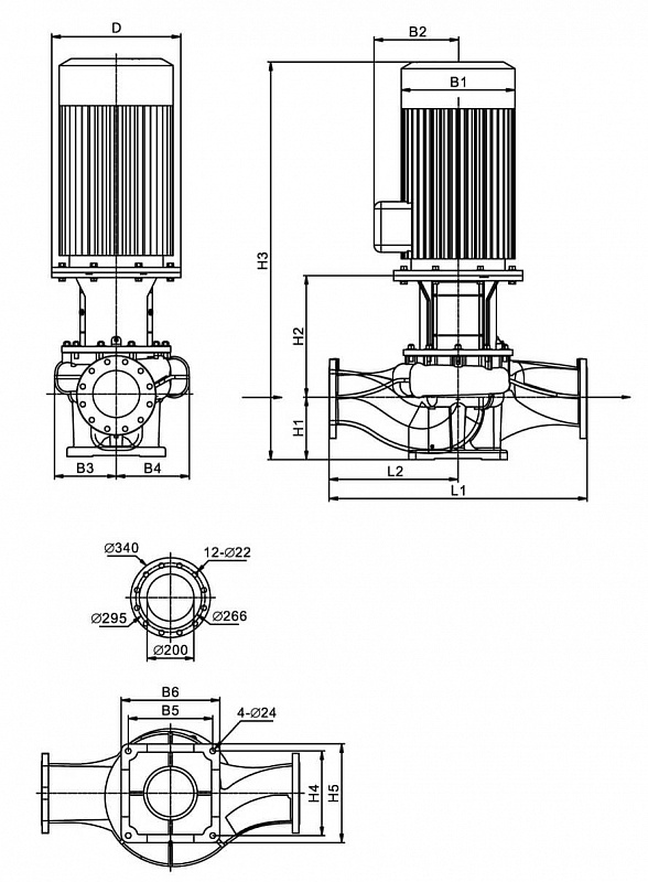 Ин-лайн насос с сухим ротором Native IPN 200/275-22,0/4 (арт. 2473152)
