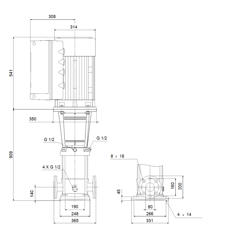 Насос Grundfos CRE 45-4-2 AN-F-A-E-HQQE (арт. 96123415)
