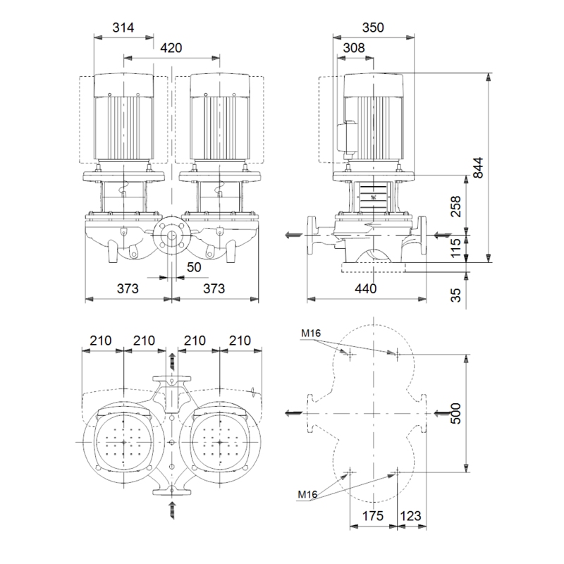 Насос Grundfos TPED 50-630/2 A-F-A-BQQE (арт. 98742809)