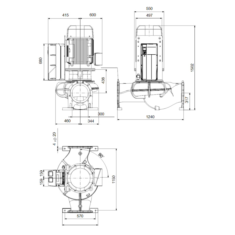 Насос Grundfos TPE 300-290/4 SC-A-F-A-BQQE-UX3 (арт. 99474608)