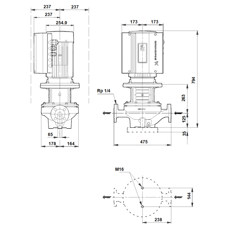 Насос Grundfos TPE 65-460/2 A-F-A-BQQE (арт. 99113946)