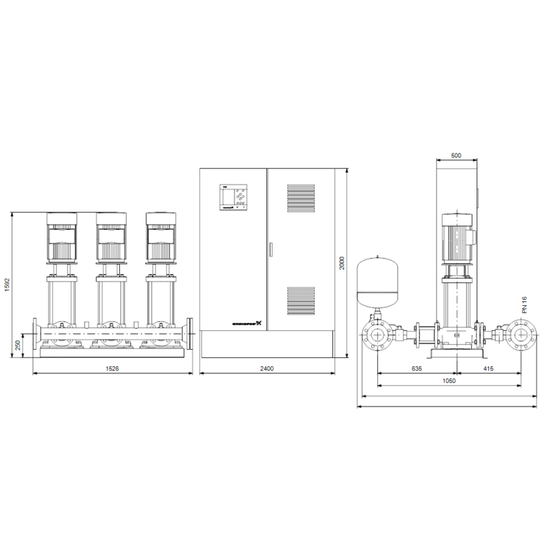 Насосная станция Grundfos HYDRO MPC-E 3 CR64-3 50/60HZ RUS (арт. 98439546)
