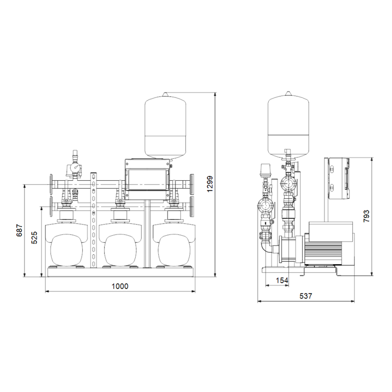 Насосная станция Grundfos HYDRO MULTI-E 3 CME15-2 (арт. 99133642)