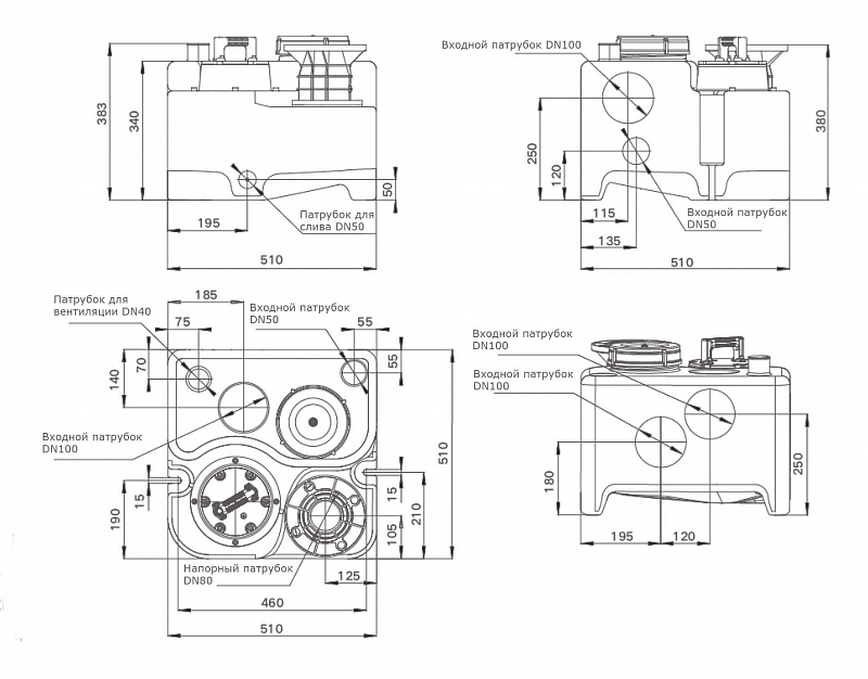 Насосная установка для отвода сточных вод Native N-LIFT 1E-60/1,5-EM (арт. 2468281)