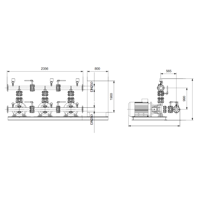 Насосная станция Grundfos HYDRO MX 2/1 NB 80-160/167 (арт. 98783393)