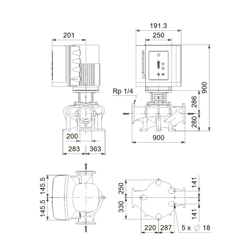 Насос Grundfos TPE 200-50/4 A-F-A-BQQE (арт. 99113660)
