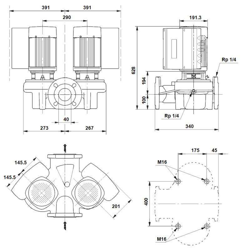 Насос Grundfos TPED 40-360/2-S A-F-A-BQQE (арт. 99132807)