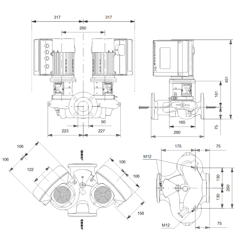 Насос Grundfos TPE2 D 50-80-N A-F-A-BQBE (арт. 99223374)