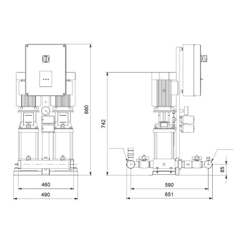 Насосная станция Grundfos HYDRO MULTI-S P 2CR3-15 3X400/50HZ,PE (арт. 95922885)