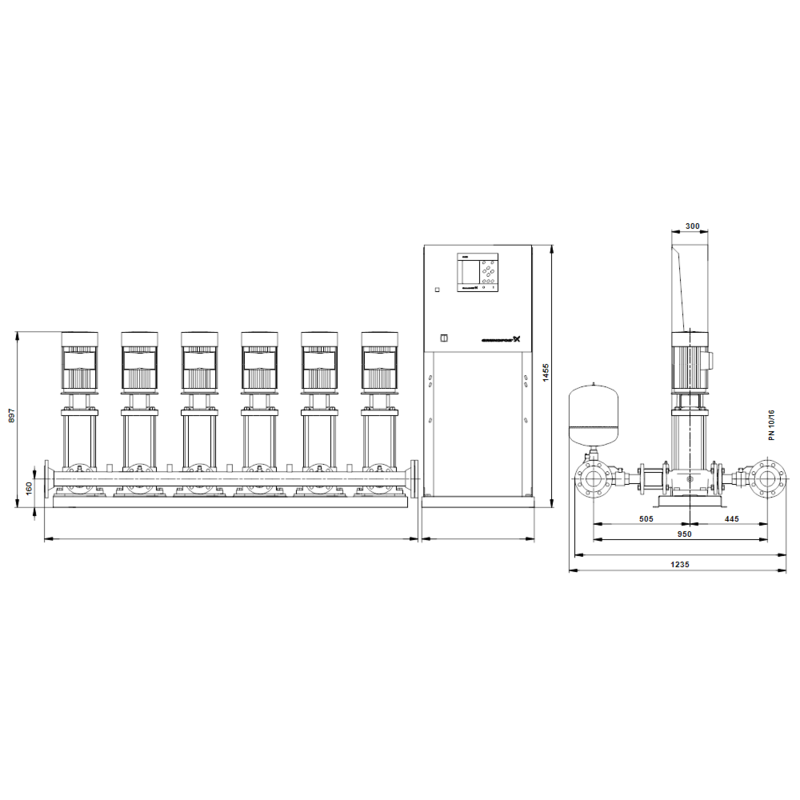 Насосная станция Grundfos HYDRO MPC-F 6CR20-3 (арт. 97520961)