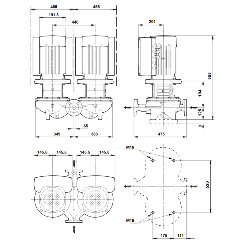 Насос Grundfos TPED 65-240/4 A-F-A-BAQE (арт. 99114549)