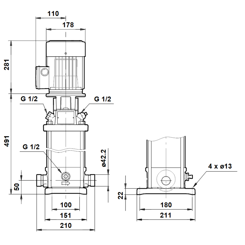 Насос Grundfos CRT 2-15 A-P-A-E-AUUE (арт. 96100310)