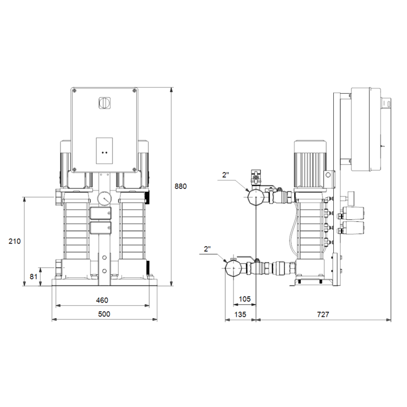 Насосная станция Grundfos HYDRO MULTI-S 2 CMV5-5 (арт. 97923563)