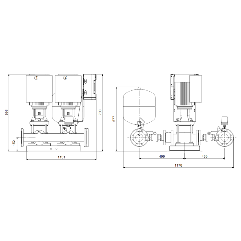 Насосная станция Grundfos HYDRO MULTI-E 2 CRE20-4 (арт. 99133104)