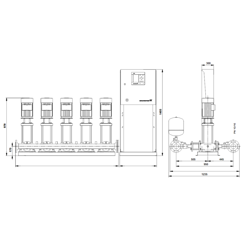 Насосная станция Grundfos HYDRO MPC-F 5CR32-2-2 (арт. 97520905)