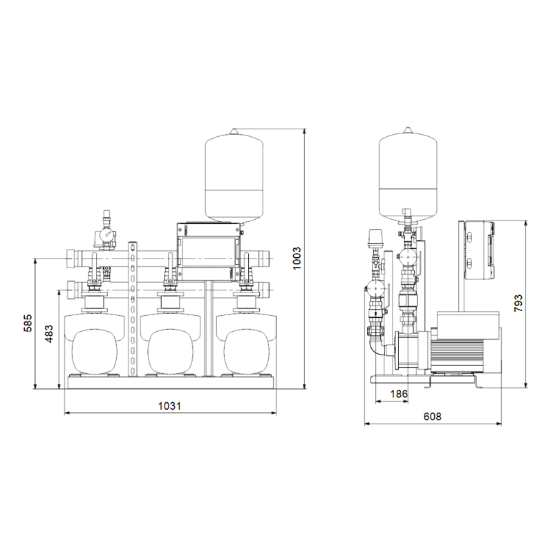 Насосная станция Grundfos HYDRO MULTI-E 3 CME10-4 (арт. 99133619)