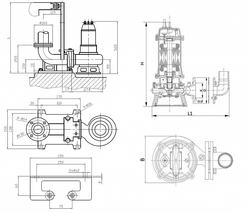 Погружной насос с режущим механизмом Native NSPG CF65/400-2.2 (арт. 3601260)