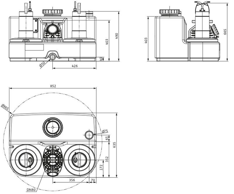 Насосная станция Wilo DRAINLIFT SANI-L.16T/4C (арт. 2549927)